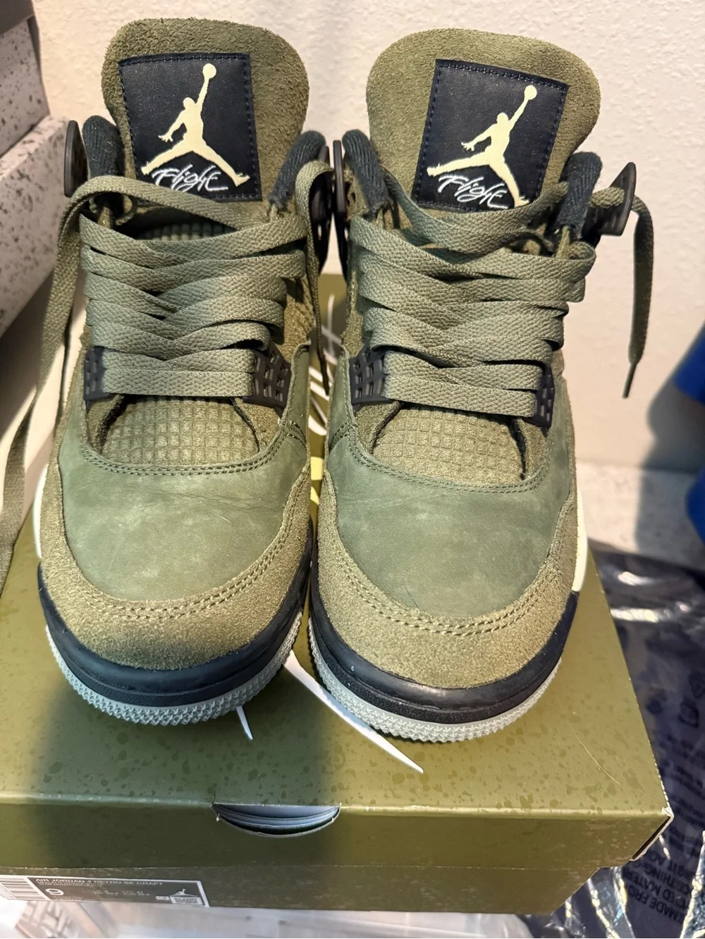 Jordan Kids Olive Green Suede & Mesh Sneakers